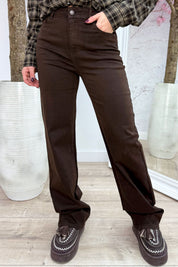 Wide leg jeans H986-19B - Bruin