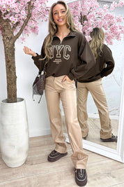 NYC zipper sweater - Bruin