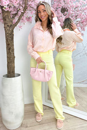 Ruffle stripe blouse - Lollypop roze