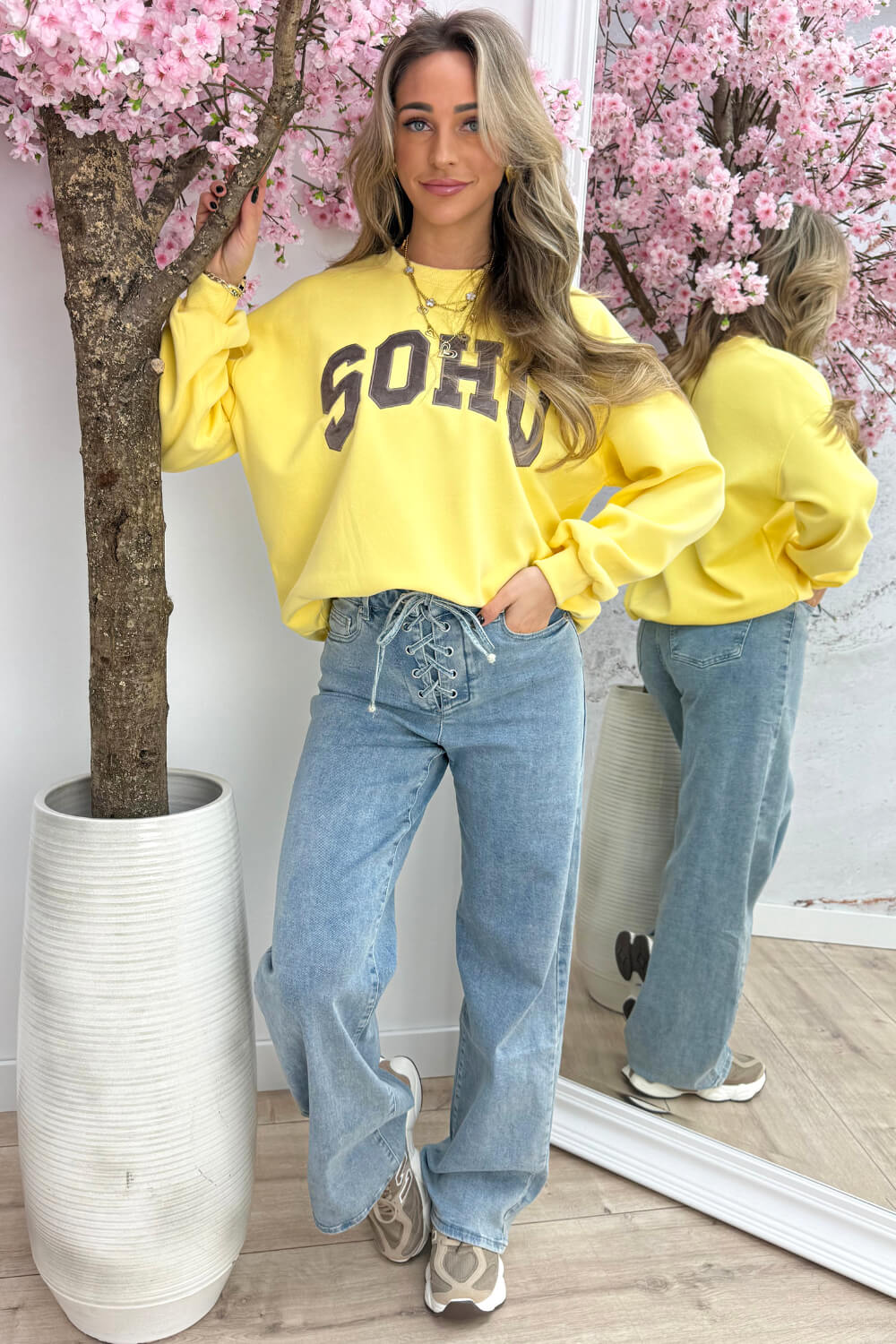 Soft soho sweater - Geel