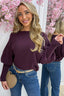Basic puffy sweater - Bordeaux