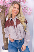Blooming beautifully stripe blouse - Bruin
