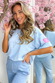 Never say never T-shirt - Sky blue