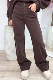 Choco dad fit jeans T6392-6 - Bruin