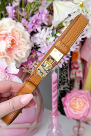 Perfect fit verstelbare riem (Echt leer!) - Camel