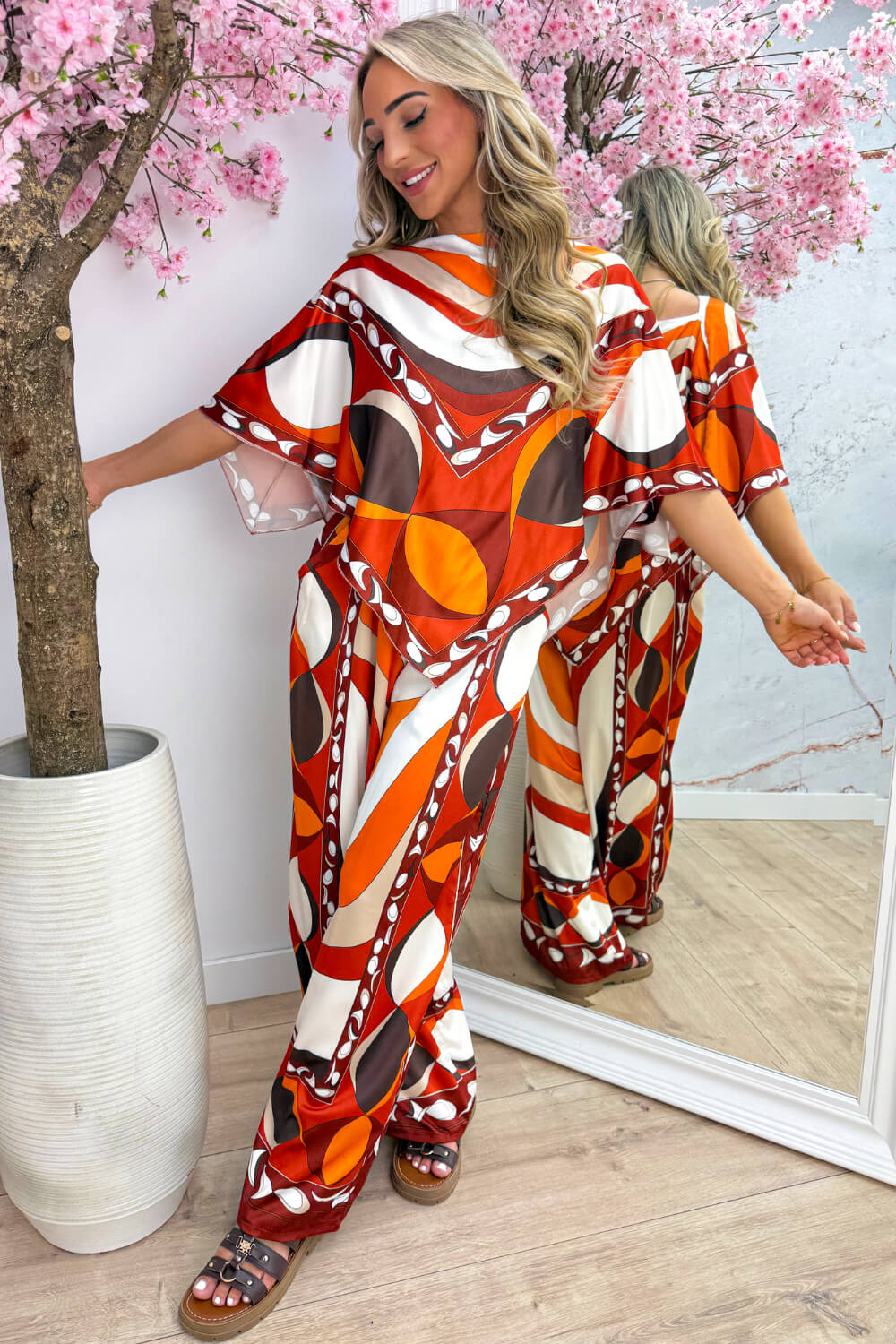Malta silky co-ord - Roest