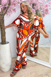 Malta silky co-ord - Roest