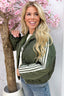 Puffy striped bomber - Green