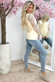 Golden detail topje - Beige