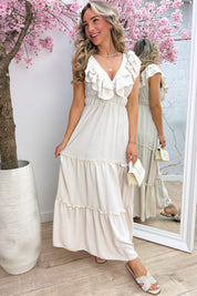Malibu ruffle dress - Beige