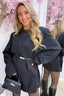 Boss it up oversized blazer - Zwart