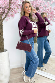 Soft suede NY trui - Bordeaux
