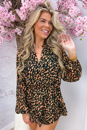 Pretty in print ruffle jumper - Oranje