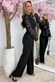 Joyfull lace co-ord - Zwart