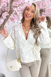 Dreamy paillet omslag topje - Wit