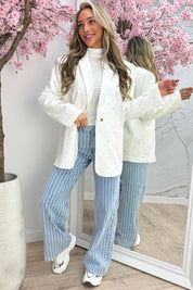 Oversized diamond blazer - Wit