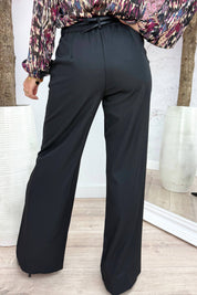 Boss babe belted pantalon - Zwart