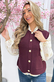Favorite ribbed gilet - Bordeaux