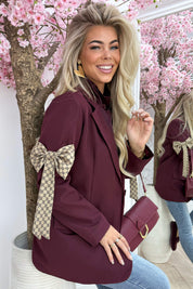 Inspired bow blazer - Bordeaux