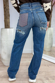 Sparkle pocket jeans - Jeans blue