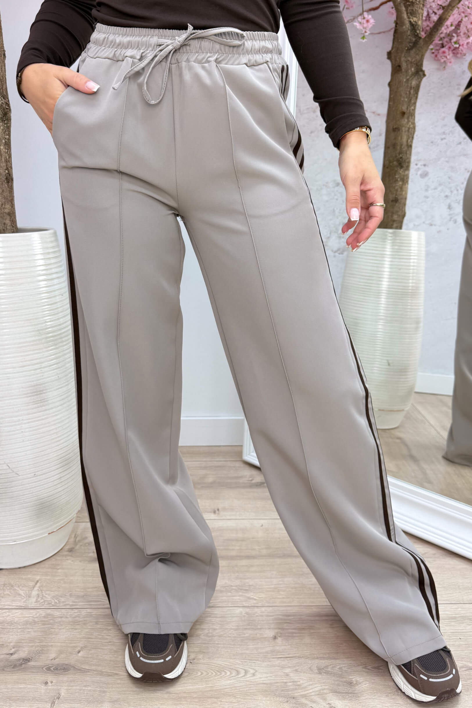 Always in style stripe pantalon - Taupe