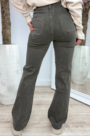Button straight leg jeans Y612213 - Taupe