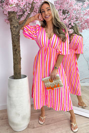 Sunny stripes cotton dress - Oranje