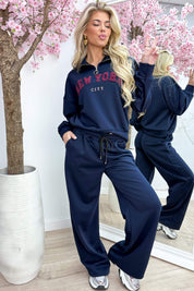 New york zipper comfy co-ord - Navy