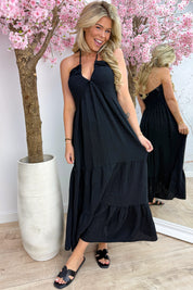 Murcia cotton dress - Zwart
