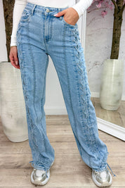 All laced up jeans - Jeans blue
