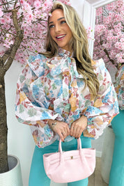 Full of flowers ruffle blouse - Roze