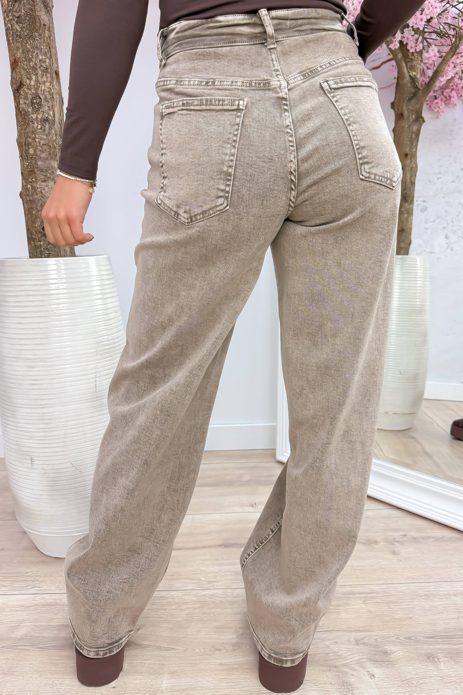 Fold me twice straight leg jeans - Taupe