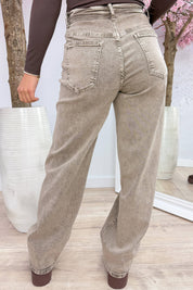Fold me twice straight leg jeans - Taupe