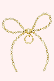 Beaded bow bag charm - Goud