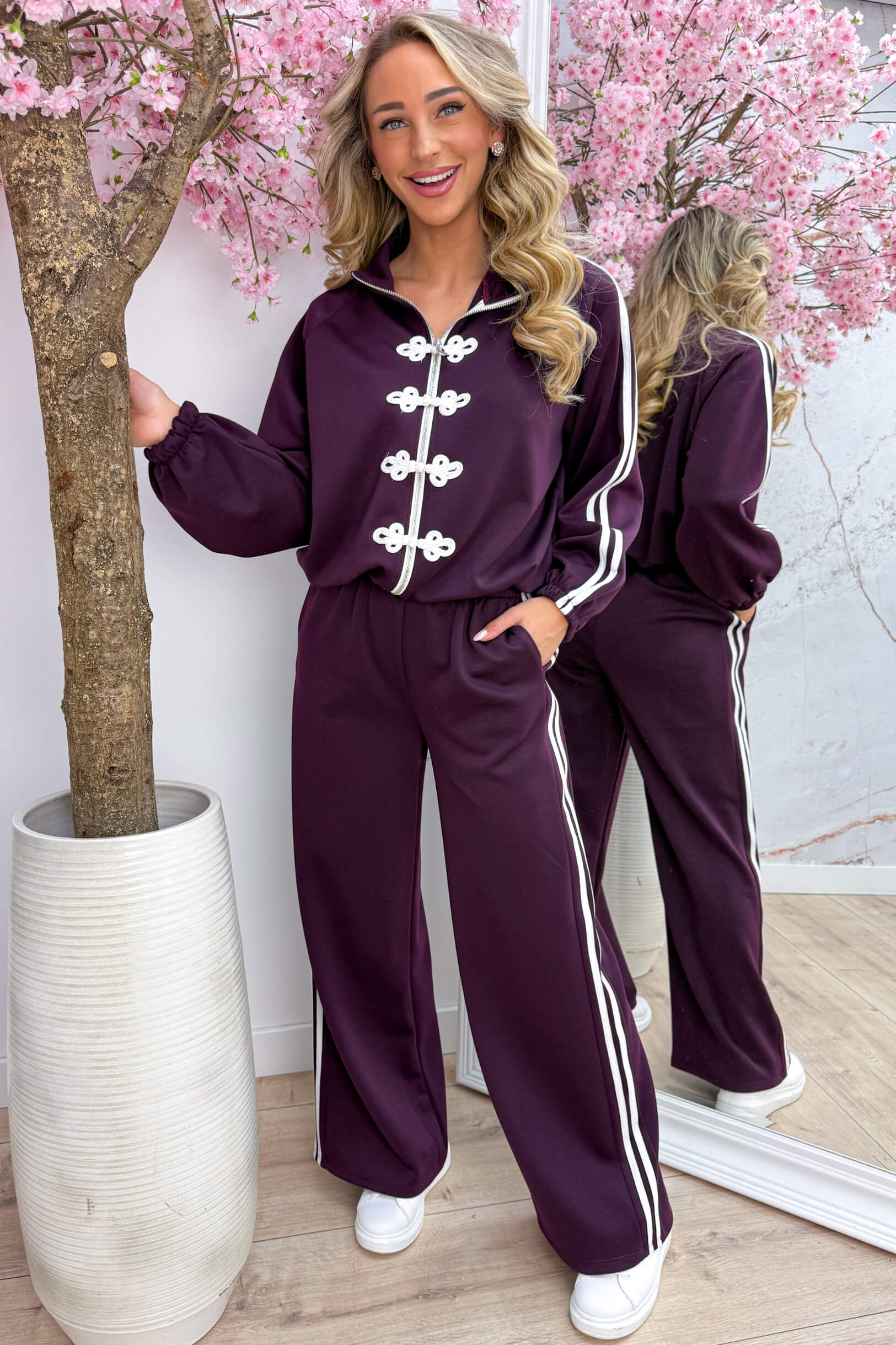 Hooked on you comfy co-ord - Berry purple