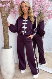 Hooked on you comfy co-ord - Berry purple