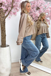 On trench leather look blouse - Camel