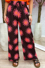 Sunny side flowy pants - Bruin