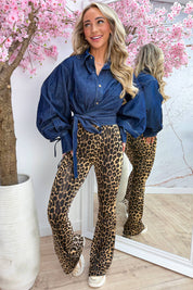 Bows everywhere denim blouse - Navy
