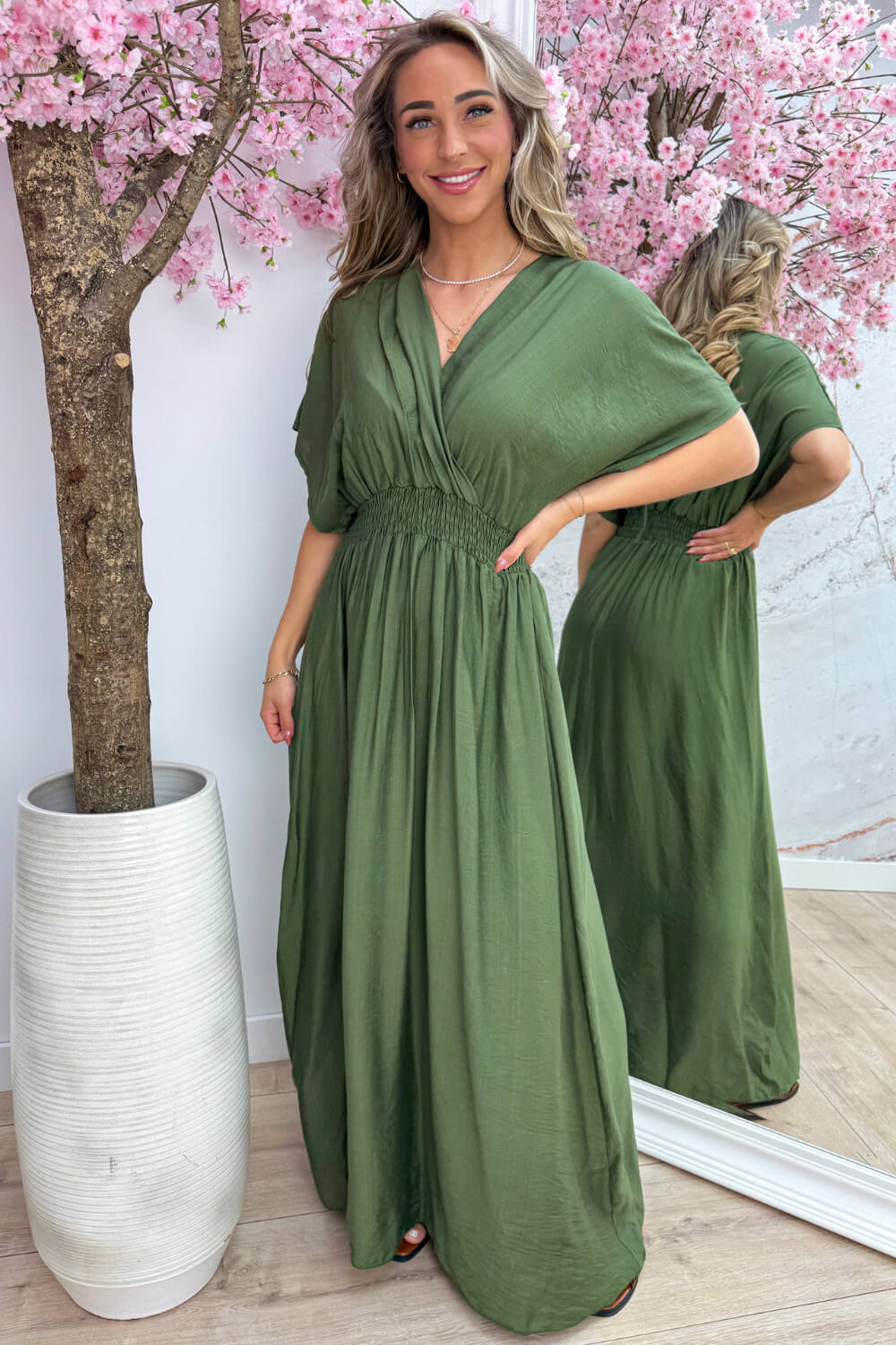 Verona elastic maxi dress - Army