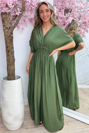 Verona elastic maxi dress - Army