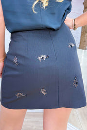 A little something shiny skirt - Dk. grijs