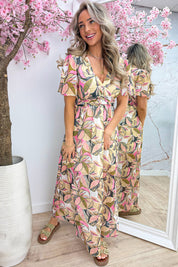 Bloom belle lurex maxi dress - Olijf