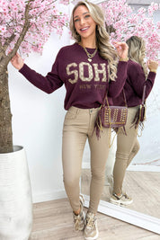 Soho inspired trui - Bordeaux