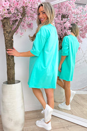 Basic T-shirt dress - Mint