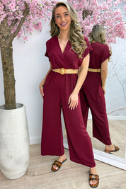 Portofino jumpsuit (Incl. riem) - Bordeaux