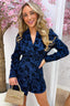 Suede bloom in charge jumper - Navy