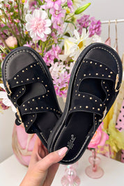 Toff suede look slipper - Zwart