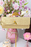 Bella weave clutch - Goud