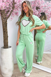 Inspired heart comfy co-ord - Mint